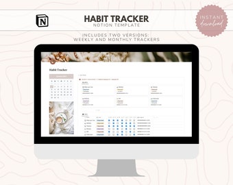 Notion Habit Tracker // Notion Dashboard | Begriff Vorlagen | Digital Habit Tracker