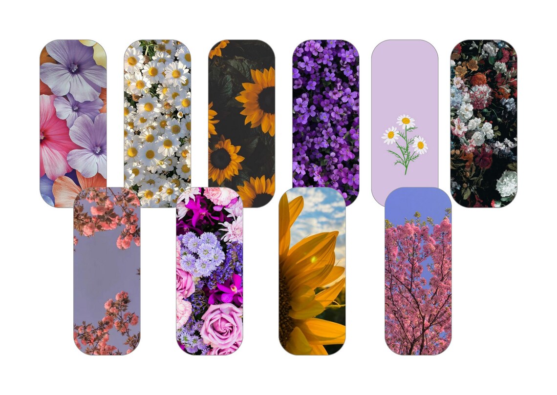 10 Flower Printable Bookmarks - Etsy