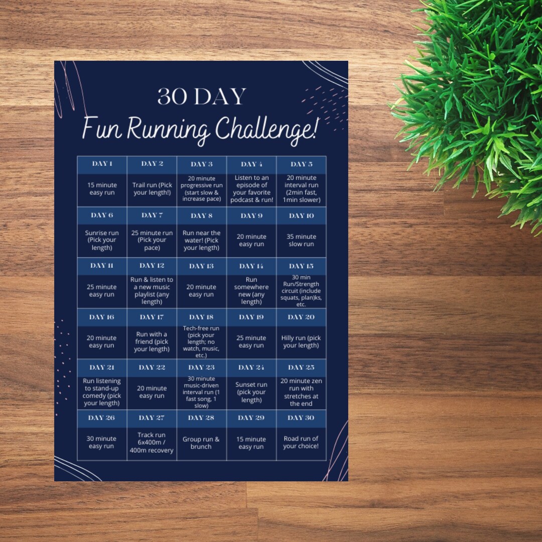 30 Day Running Challenge Fun Running Challenge Running Planner Running ...
