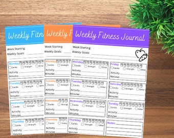 Weekly Fitness Journal - 52 Pages / 1 Year