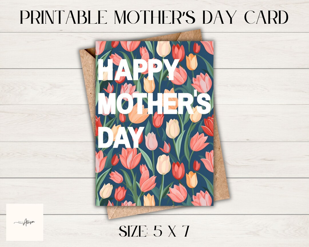 Mother's Day Card PDF Instant Download - Etsy