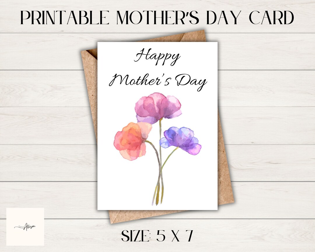 Mother's Day Card PDF Instant Download - Etsy
