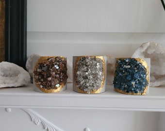 Geode Inspired Planter can be used as candle holder