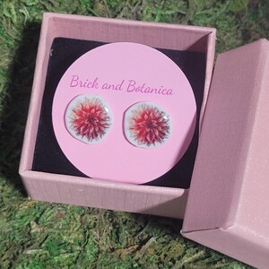 EARRINGS!  Dahlia flower stud earrings handmade nickel free