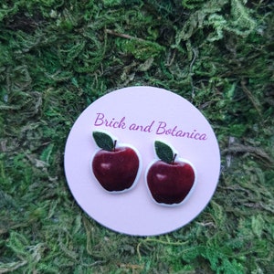 Earrings! Apple earrings handmade nickel free teachers gift
