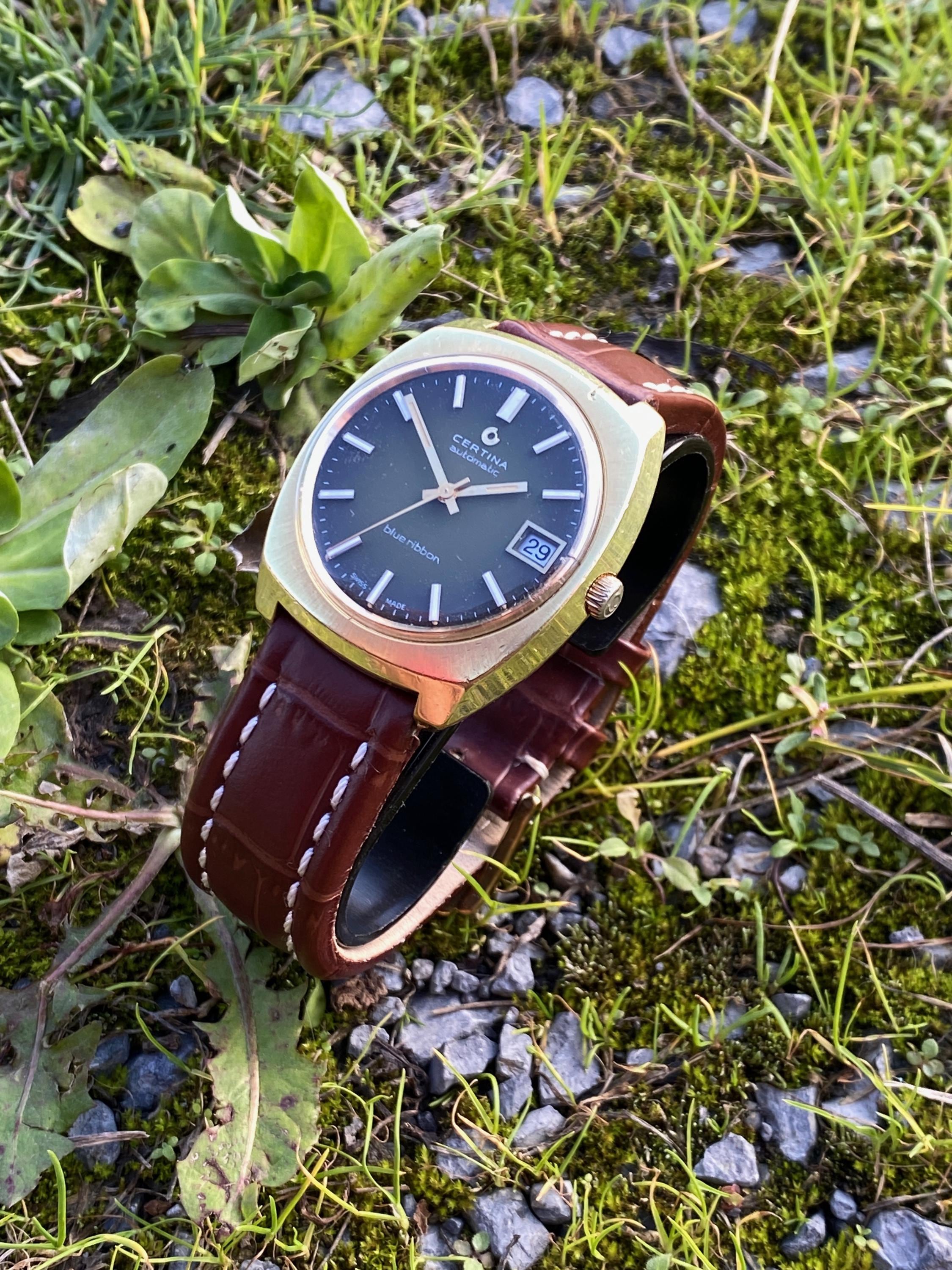 CERTINA Blue Ribbon 自動巻き時計 修理済みのスイス製自動巻き腕時計、Certina Blue Ribbon
