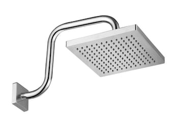 8" Square Rain Shower Head with Square Shower Arm Set - Polished Chrome