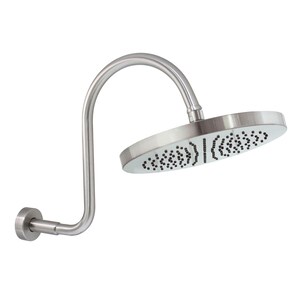 10" Rain Shower Head with "S" Gooseneck Shower Arm - Satin Nickel