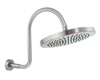 10" Rain Shower Head with "S" Gooseneck Shower Arm - Satin Nickel