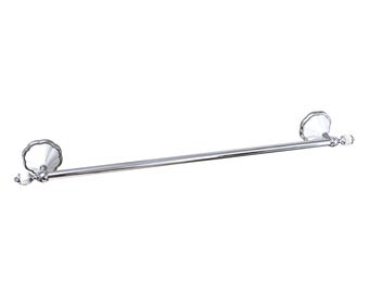 24" Towel Bar - Flora Series - White Porcelain & Polished Chrome