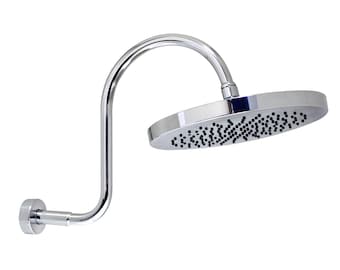 10" Rain Shower Head with "S" Gooseneck Shower Arm - Polished Chrome