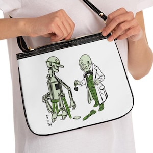 Wizard of Oz Small Shoulder Bag, The Wizard Giving Tinman a Heart, Perfect for Oz Fans, Teachers, Librarians, Book Lovers, Wicked Witch