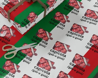 Italian Food Funny Wrapping Paper, Italian-American Gabagool Gift Wrap, Funny Holiday Gift Ideas, Gifts for Italians, Gag Gift, Birthday