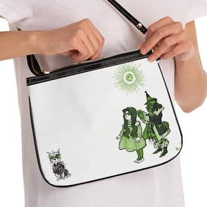 Wizard of Oz Shoulder Bag, Dorothy and Toto in Emerald City, Green Original Illustration, Perfect for Oz Fans, Teachers, Book Lovers, Wicked