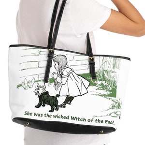 Wizard of Oz Wicked Witch of the East, PU Leather Shoulder Bag,  Literary Accessory for Book Lovers, Librarian or Teacher or Book Lover Gift
