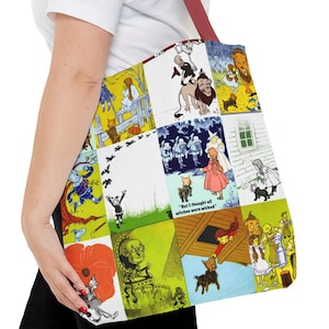 Wizard of Oz Tote Bag, Book Art Design for Fans of Oz, Books & Classic Movies, Wicked Witch Book Bag for Teachers, Book Lovers, Librarians