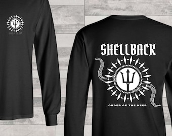Shellback, US Navy, Ultra Cotton Long Sleeve Tee, Crossing the Equator, Neptune's Realm, Salty Sailor Shirt, Shellback Initiation, No Wogs