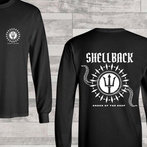Shellback, US Navy, Ultra Cotton Long Sleeve Tee, Crossing the Equator, Neptune&#39;s Realm, Salty Sailor Shirt, Shellback Initiation, No Wogs
