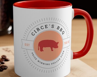 キルケ BBQ、ギリシャ神話、オデュッセイア、アクセント コーヒー マグ、11 オンス、本好き、教師へのギフト、司書マグ、文学ギフト、おもしろ神話マグ
