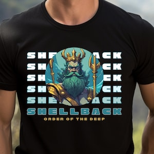 Shellback, US Navy, Unisex Softstyle T-Shirt, Crossing the Equator, Neptune&#39;s Realm, Shellback Initiation, Military Navy & Marine Corp Shirt