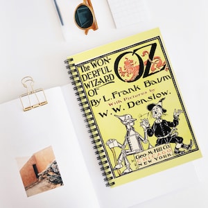 Wizard of Oz Book Cover, Spiral Notebook - Ruled Line School Notebook, Journaling Writer&#39;s Notebook, Teacher, Librarian, Book Lover Notebook