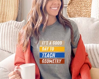 Camisa de profesor de geometría, camiseta unisex softstyle para profesores, traje de profesor de secundaria, regreso a la escuela, camiseta a juego, STEM