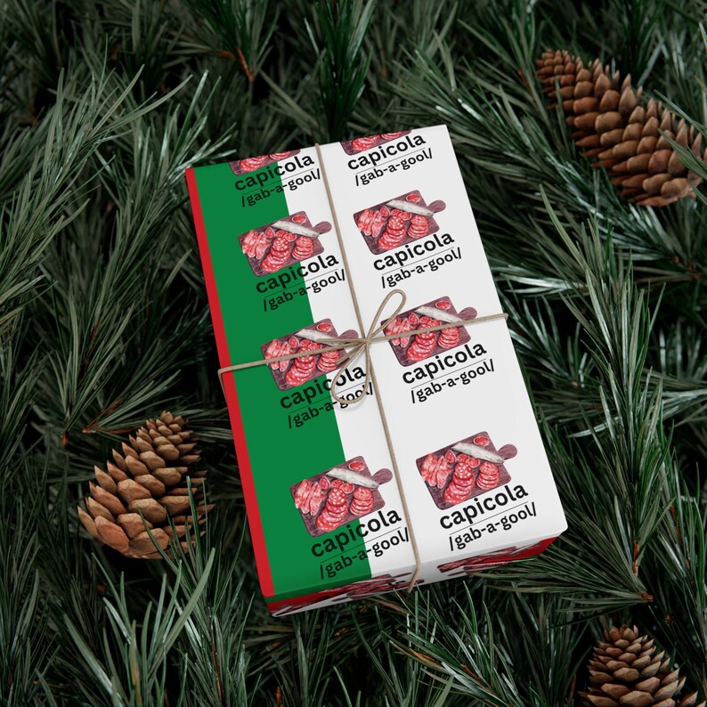 Gabagool Wrapping Paper, Hilarious Italian-american Gift Wrap for ...