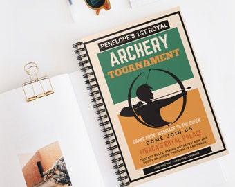 The Odyssey, Penelope's Archery  Spiral Notebook - Ruled Line School Notebook, Journal Writer's Notebook, Teacher, Librarian, Book Lover