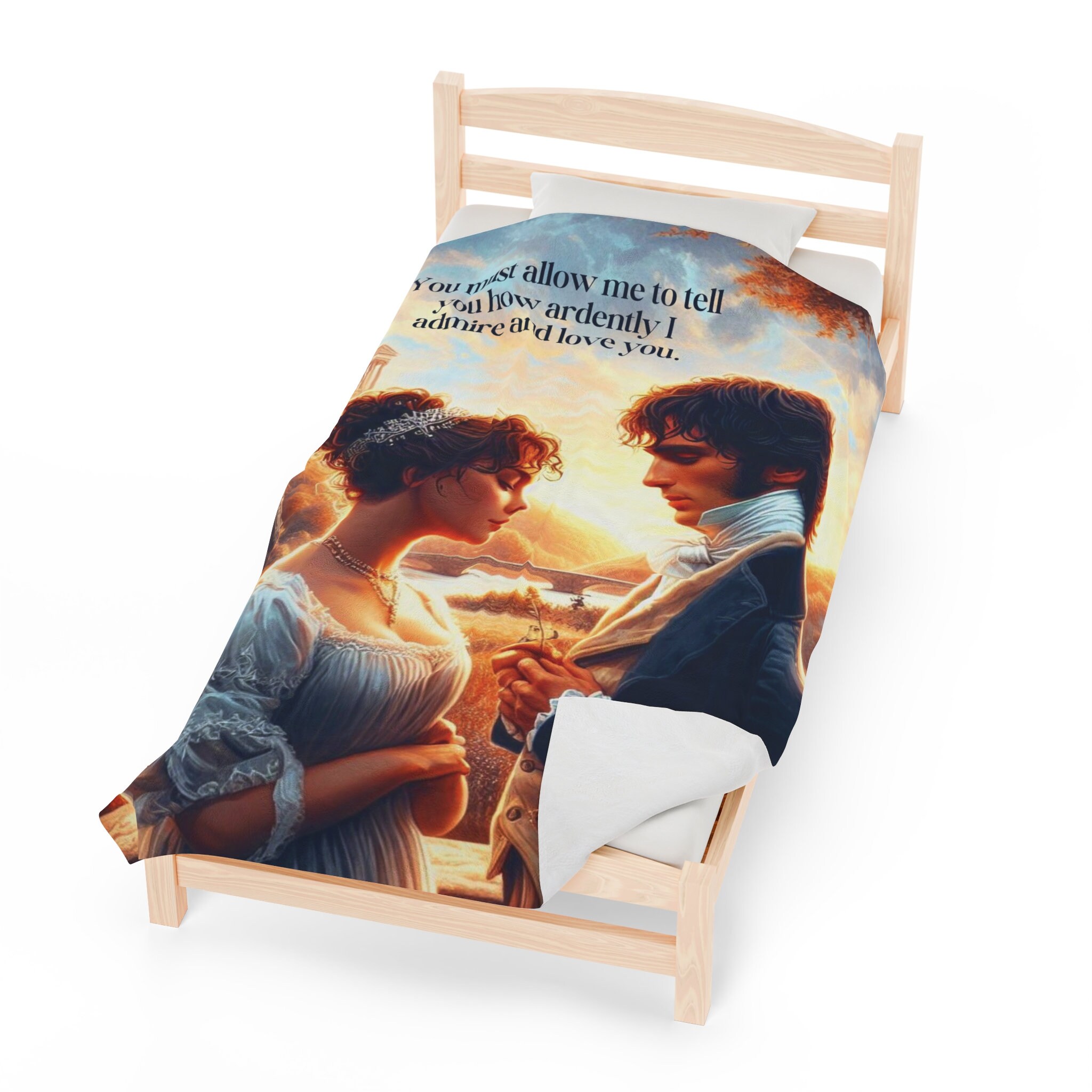 Pride and Prejudice Velveteen Plush Blanket, Cozy, Gift for English