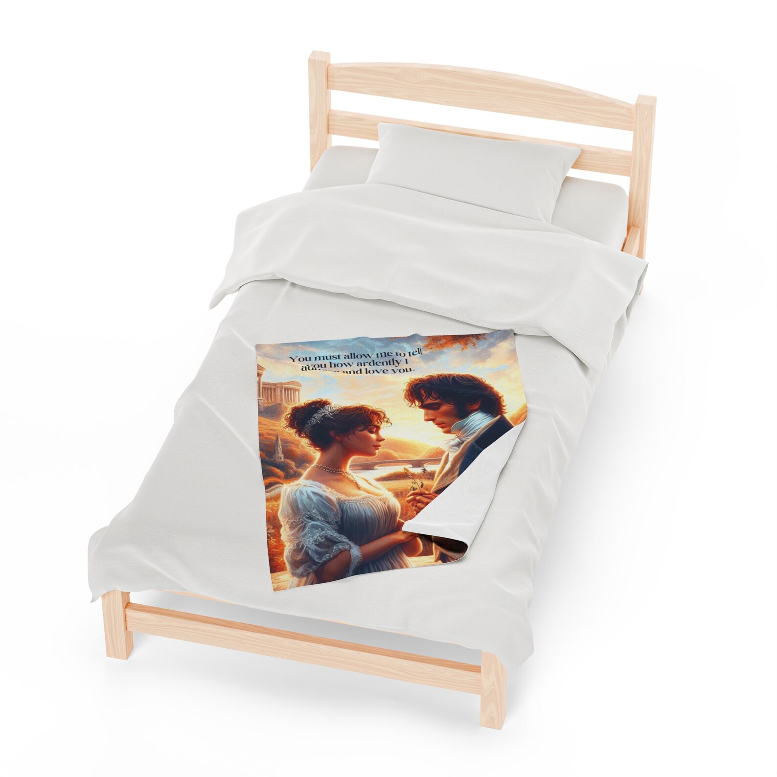 Pride and Prejudice Velveteen Plush Blanket, Cozy, Gift for English