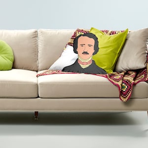 Edgar Allan Poe, Poduszka w niestandardowym kształcie Przyjaciele, Dekoracja literacka, Poduszka dla miłośników książek, Zabawny prezent dla nauczycieli, Bibliotekarzy, Moli książkowych, Literatura gotycka