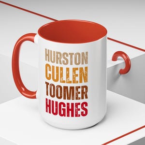 Black Authors Mug, Hurston Cullen Toomer Hughes Names, Two-Toned Mug in 11oz & 15oz, Gifts for Readers, Writers, Teachers, Book Lovers