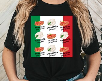Italian American Slang T-shirt, Prosciutto & Mozzarella, Food Lover Unisex Softstyle T-Shirt, Funny Shirt, Italian Teacher, Matching Family
