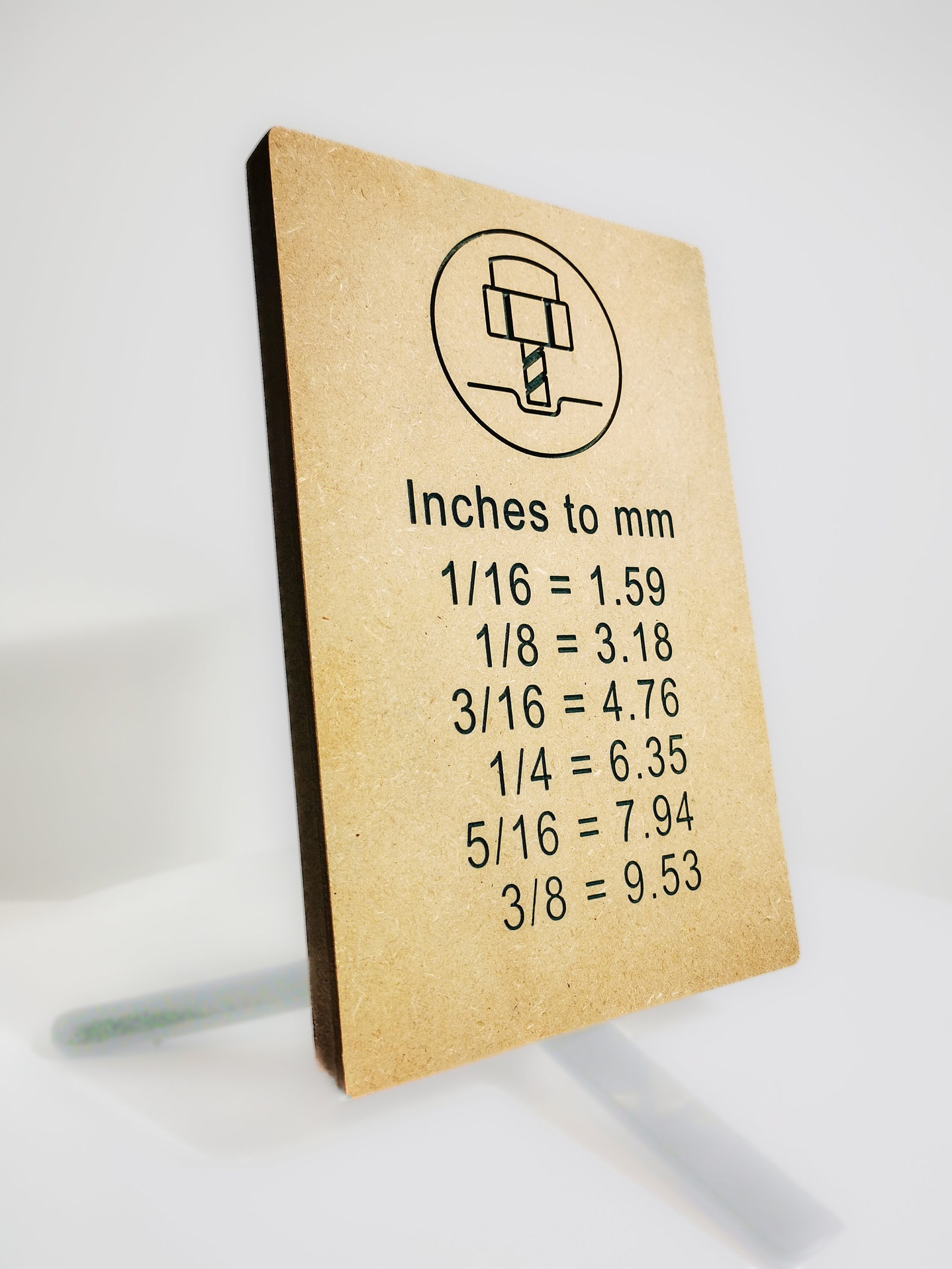 CNC File. Inches to Mm Conversion Chart Router Sizes SVG & DXF - Etsy UK