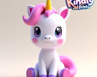 Kindly 3D Prints - Cute Unicorn 3D Print File | Instant Download | STL & 3MF Format | Adorable DIY Print
