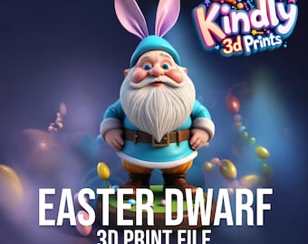 Kindly 3D Prints - Easter Dwarf 3D Print File | Instant Download | 3MF Format | Adorable DIY Print - DWA002E
