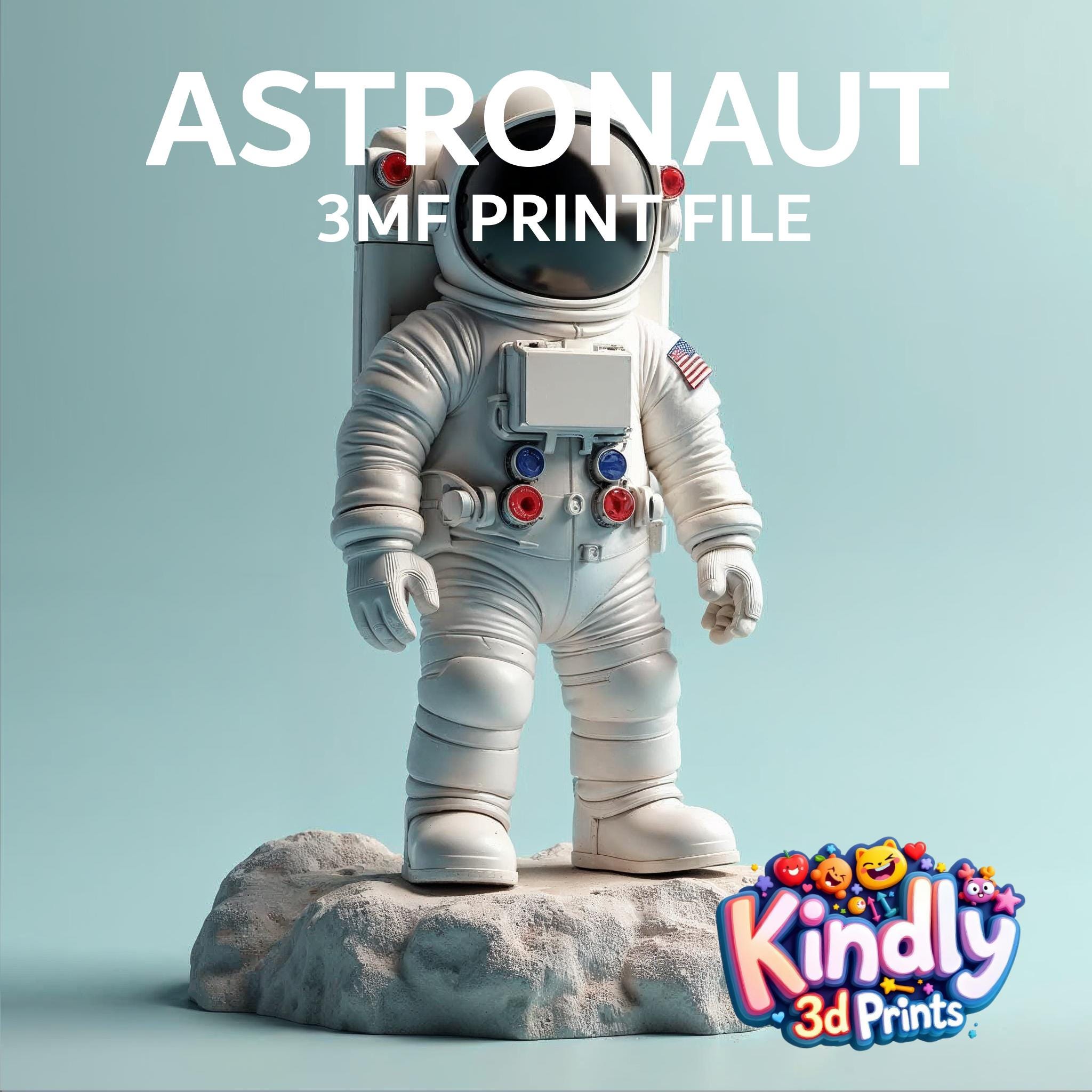 3D Printable Astronaut 3MF File – Instant Download | DIY 3D Printing Model - ASTRO07