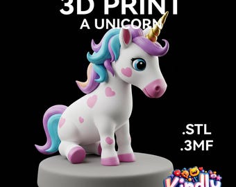 Model jednorożca do druku 3D | Pliki STL i 3MF do natychmiastowego pobrania - 03