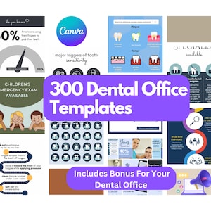 300 Dentist Instagram Template, Dental Template for Instagram, Template for Dental Clinic, Dentist, Canva, Dental Social Media marketing.