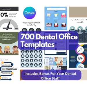 700 Dentist Instagram Template, Dental Template for Instagram, Template for Dental Clinic, Dentist, Canva, Dental Social Media marketing.