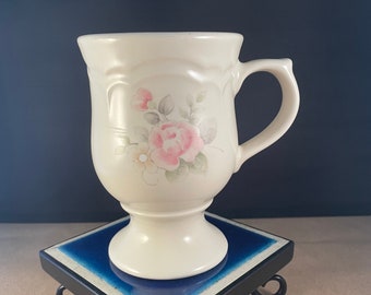 Tea Rose Pedestal Mug by Pfaltzgraff