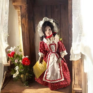 Poupées anciennes Franklin Petites filles des 13 colonies Alice du New Jersey 1983-1984