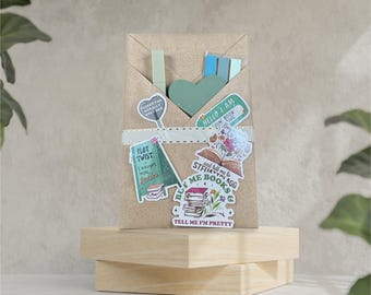 Surprise Book Gift Set - Blind Date with a Book, Stickers & Bookmark