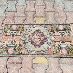 1.4x2.9 ft Old Rug,1x3 Door Mat Rug,Vintage Rug,Turkish Rug 1x3,Anatolian Rug, Small Rug, Antique Rug, Handmade Rug,Oushak Rug, Mini Rug,423
