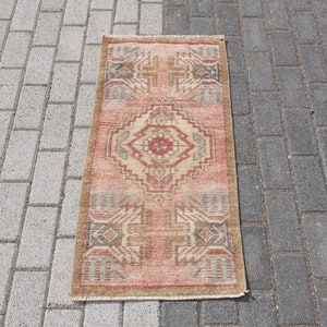 Turkish Mini Rug, Turkish Rug, Vintage Mini Rug, Wool Rug, Oushak Door Mat, 2x3 Anatolian Rug, 2x3 Door Mat Rug, Door Mat, 2x3 Mini Rug,197