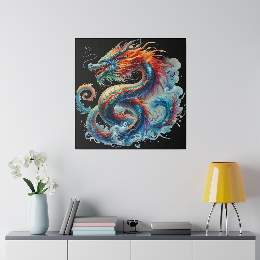Dragon Canvas Wall Art, Wrapped Canvas, Wall Art, Dragon Prints, Dragon ...