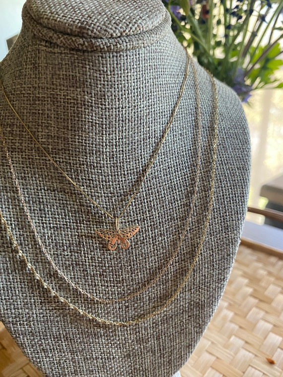 14k gold butterfly “cut out” pendant