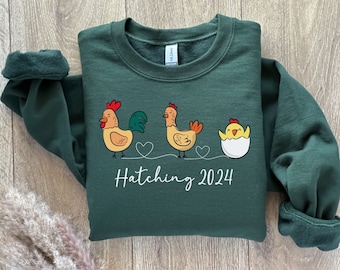 Personalized Pregnancy Announcement Sweatshirt, Gift For New Mom, Homestead Pullover, Mommy To Be Sweater, Baby Shower Gift, Chicken Family