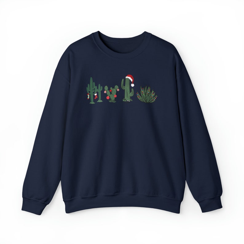 Christmas Cactus Sweatshirt, Festive Holiday Sweater, Desert Christmas, Western Holiday Pullover, Cacti Plants, Gift for Plant Lover image 7