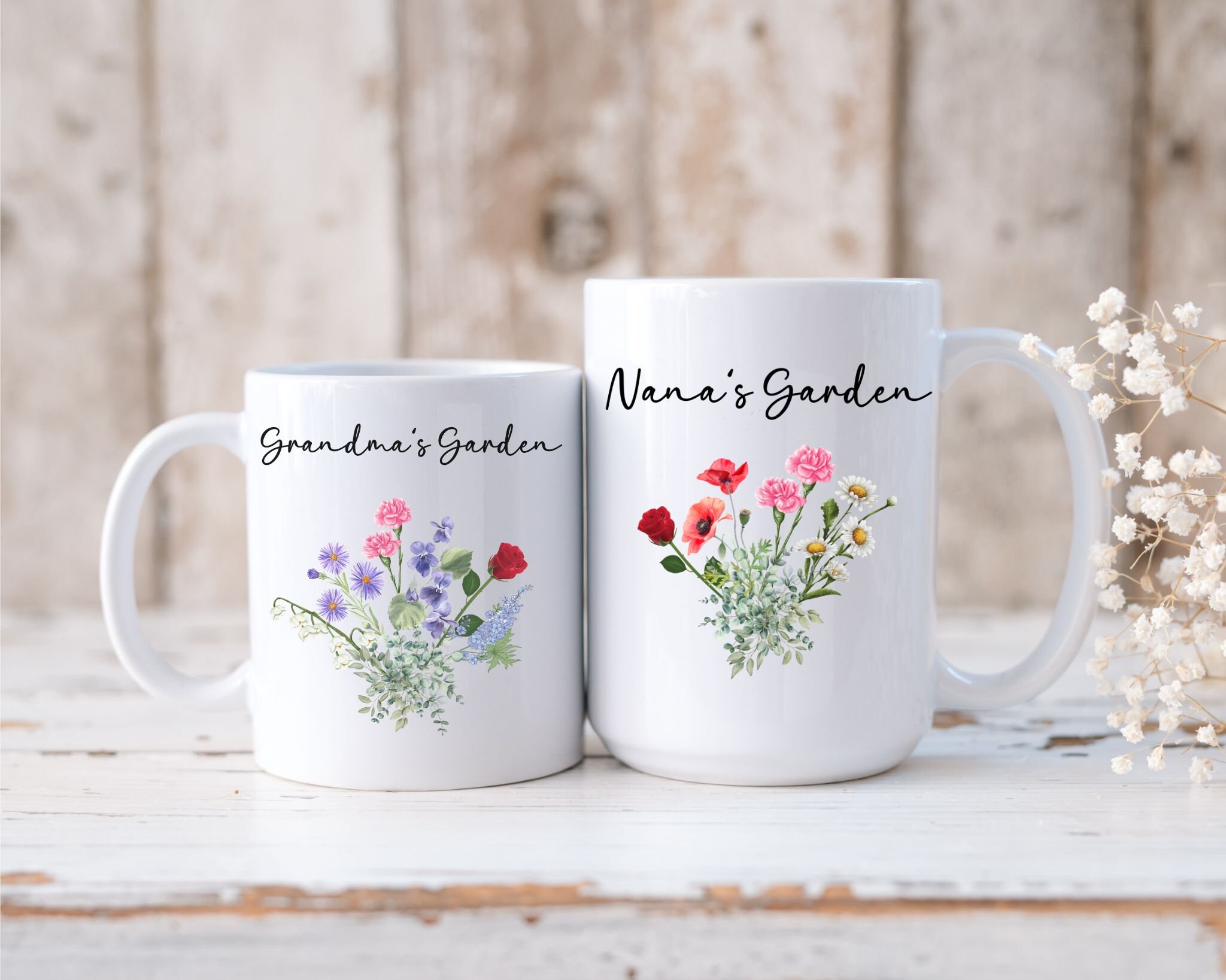 Custom Grandmas Garden Mug With Names, Personalized Mothers Day Gift ...